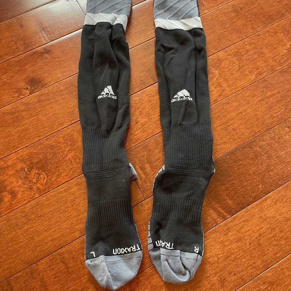 Black Adidas Soccer Socks, size medium